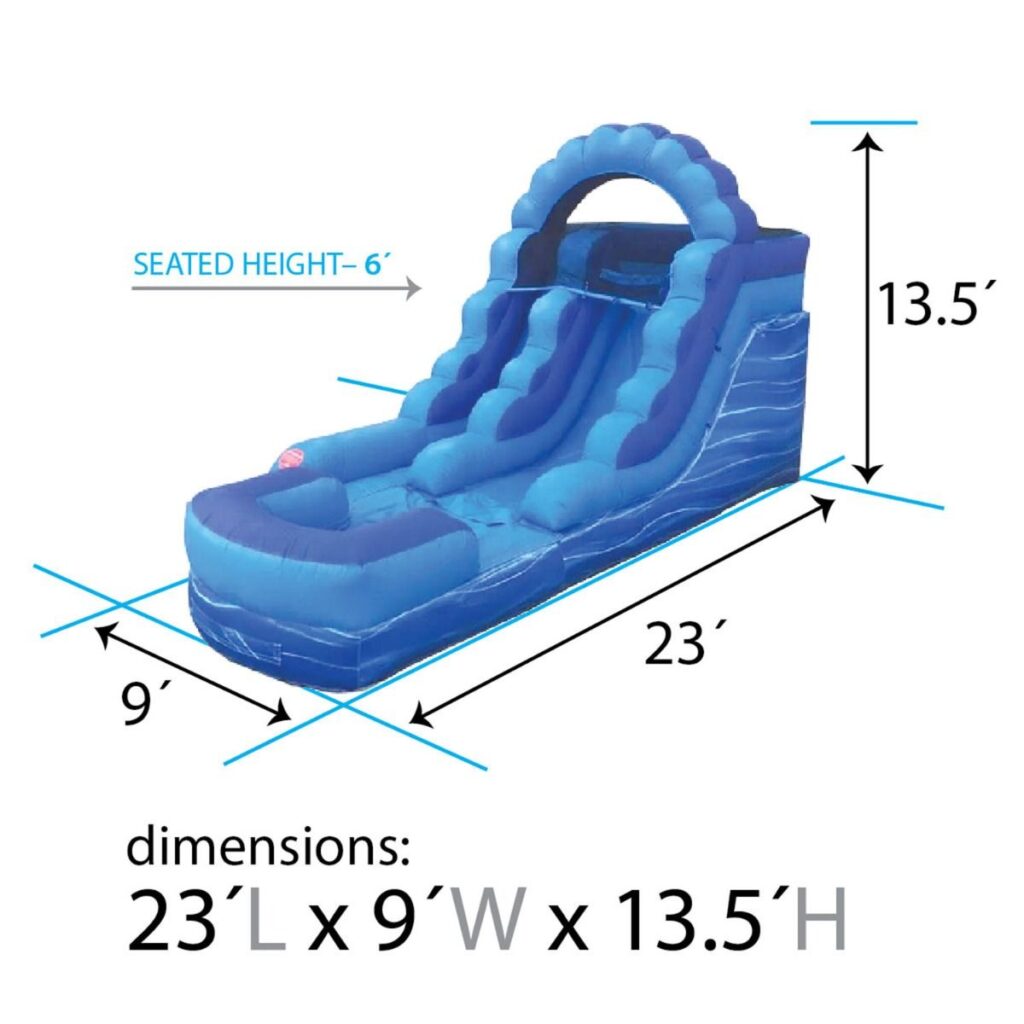 12' Blue Marble Inflatable Water Slide1